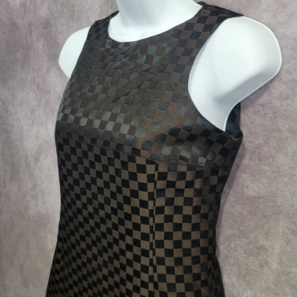 Vintage Jeanette Kastenberg Checkerboard Print Y2K Mini Dress Size 2 - Picture 3 of 12